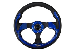 Nrg 320Mm Sport Leather Steering Wheel With Blue Inserts