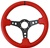 Nrg Sport Steering Wheel (3" Deep) Red Leather W/ Black Stitching And Black Center Marking