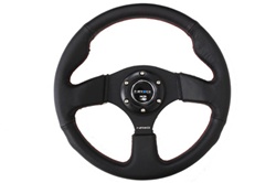 Nrg 320Mm Sport Leather Steering Wheel W/ Red Stitch