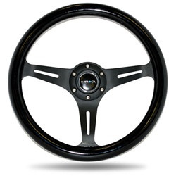 Nrg Classic Wood Grain Steering Wheel, 350Mm, 3 Spoke Center In Black - Black