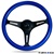 Nrg Classic Wood Grain Steering Wheel, 350Mm, 3 Spoke Center In Black - Blue