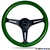 Nrg Classic Wood Grain Steering Wheel, 350Mm, 3 Spoke Center In Black - Green