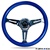 Nrg Classic Wood Grain Steering Wheel, 350Mm, 3 Spoke Center In Chrome - Blue