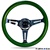 Nrg Classic Wood Grain Steering Wheel, 350Mm, 3 Spoke Center In Chrome - Green