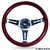 Nrg Classic Wood Grain Steering Wheel, 350Mm, 3 Spoke Center In Chrome - Red