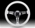 Nrg Classic Luminor White Wood Grain Steering Wheel, 350Mm, 3 Spoke Center In Chrome