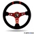 Nrg Limited Edition 350Mm Sport Suede Steering Wheel (3" Deep) Red W/ Red Double Center Markings