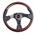 Nrg Classic Wood Grain Steering Wheel, 350Mm, 3 Spoke Center In Black, Leather Wheel With Wood Accents