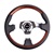 Nrg Classic Wood Grain Steering Wheel, 350Mm, 3 Spoke Center In Chrome, Leather Wheel With Wood Accents