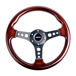 Nrg Classic Wood Grain Steering Wheel, 330Mm, 3 Spoke Center In Black
