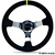 Nrg 350Mm Sport Steering Wheel (3" Deep) - Black Leather W/ Red Baseball Stitching - Chrome Center