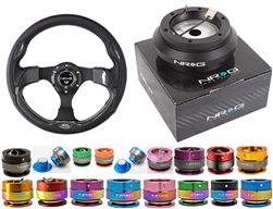 Nrg Quick Release Combo Nrg 320Mm Sport Leather Steering Wheel With Carbon Fiber Look Inserts