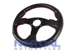 Itr Style Steering Wheel Black With Red Stitch
