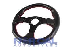 Itr Style Steering Wheel Black With Red Stitch