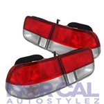 96-00 Honda Civic Red/Clear Si Style Tailights 2Dr