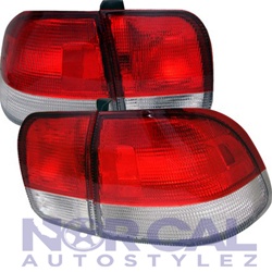 96-98 Honda Civic Red/Clear Si Style Taillights 4Dr