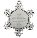 Custom Pewter Snowflake Ornament