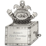 Engraved Jack in the Box Pewter Ornament