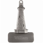 Engraved Lighthouse Pewter Ornament