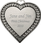 Heart with Hearts  Engravable Pewter Ornament