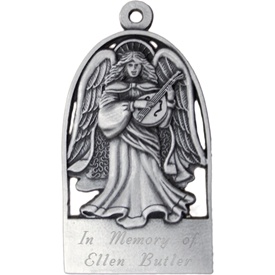 Guardian Angel Engraved Pewter Ornament