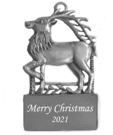 Personalized Stag Reindeer Ornament
