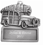 Woody Wagon Engraved Pewter Ornament