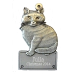 Personalized Cat Pewter Ornament