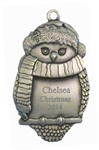 Personalized Pewter Owl Ornament