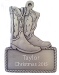 Personalized Cowboy Boots Ornament