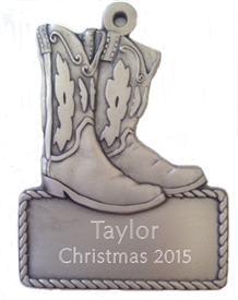 Personalized Cowboy Boots Ornament
