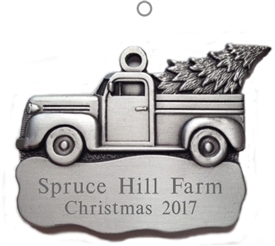 Engraved Pickup Truck Pewter Ornament