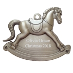 Personalized Pewter Rocking Horse Ornament