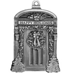 Personalized Front Door Pewter Christmas Ornament