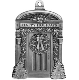 Personalized Front Door Pewter Christmas Ornament