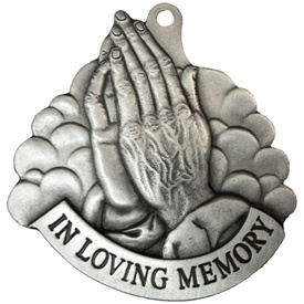 Praying Hands Memorial Pewter Ornament