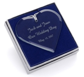 Glass Heart Engraved Ornament