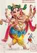 2049S<BR><BR>The Dancing Ganesh Poster on Cardboard - 15"x20"