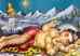 2054S<BR><BR>Ganesh Sleeping  Poster on Cardboard - 15"x20"
