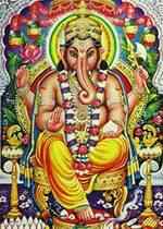 2061S<br><br> Ganesh Blessing Poster on Cardboard - 15"x20"