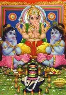 2067S<BR><BR>Ganesh Poster on Cardboard - 15"x20"
