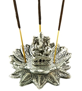 Wholesale Lord Ganesh on Lotus Carved Incense Sticks Burner