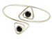 ARB04<BR><BR>2 Pieces Upper Arm Bracelet with Bead Silver Tone