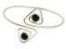 ARB04<br><br> 2 Pieces Upper Arm Bracelet with Bead Silver Tone