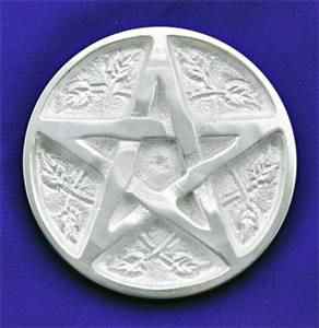 Silver Plated Pentacle Altar Tile