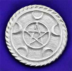 Silver Plated Triple Moon Altar Tile
