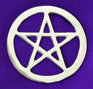 Silver Plated Pentacle Altar Tile