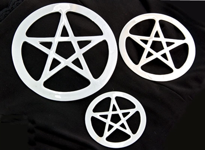 Chrome Plated Pentacle Altar Tile