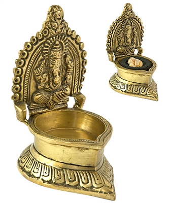 Wholesale Lord Ganesh Carved Oil or Ghee Lamp