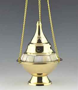 Wholesale Brass Mother of Pearl Hanging Censer Burner - 5" Height